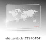 glass world map. vector...