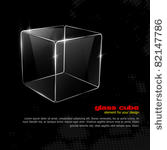 glass cube. element for your...