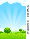 summer landscape with blue sky...