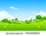 green landscape with trees...