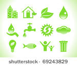 abstract green eco icons vector ...