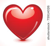 abstract red shiny heart vector ...