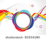 abstract colorful circle wave...