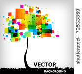 the abstract tree colorful...