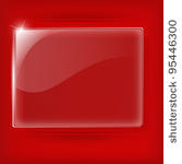 glass plate on red background   ...
