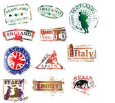 set of european stamps