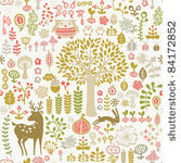 seamless autumn forest pattern