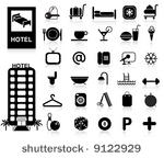 hotel icons set   vector. easy...