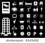 hotel icons set   vector. white ...