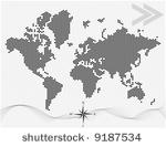 vector dotted world map  black  ...