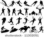 vector sport silhouettes.  high ...