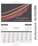 january. calendar for 12 months.