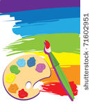 paintbrush  palette on rainbow...