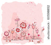 pink flowers and insects...