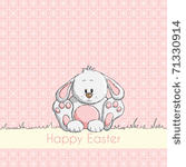 easter greeting card   pink...