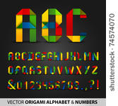 colorful ribbon alphabet with...