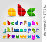 colorful decorative alphabet set