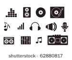 simple music icon set