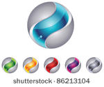 abstract 3d globe sphere set