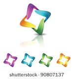 abstract four color icons
