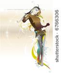 futuristic dancing girl floral...