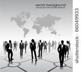 business people team with world ...