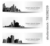 vector set of city header design