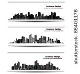 vector set of city header design
