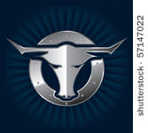 a shiny metallic bull icon for...