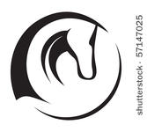 a silhouette drawing of a horse ...