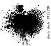 ink splat overlayed by halftone ...