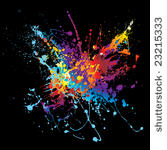 colourful bright ink splat...