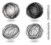 black scribble balls with drop...
