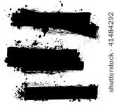 three ink splat banners with...