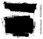 black ink banners with grunge...