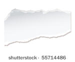 torn piece of white paper with...