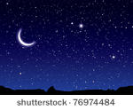 space landscape with silhouette ...