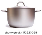 a stainless pan isolated on a...