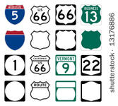 interstate and us route signs...
