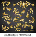 classical golden decor vector...