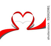 ribbon red heart. part of heart ...