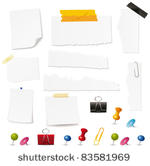 blank papers and pin collection....