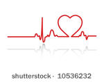 heart cardiogram with heart on...