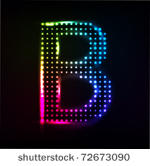 vector disco alphabet. letter b