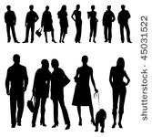 a set of people silhouettes....