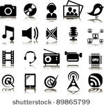 set from twenty multimedia icons