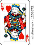 queen of hearts from deck of...