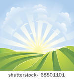 illustration of idyllic green...