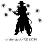 a wild west gunslinger drawing...