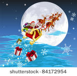santa in his christmas sled or...